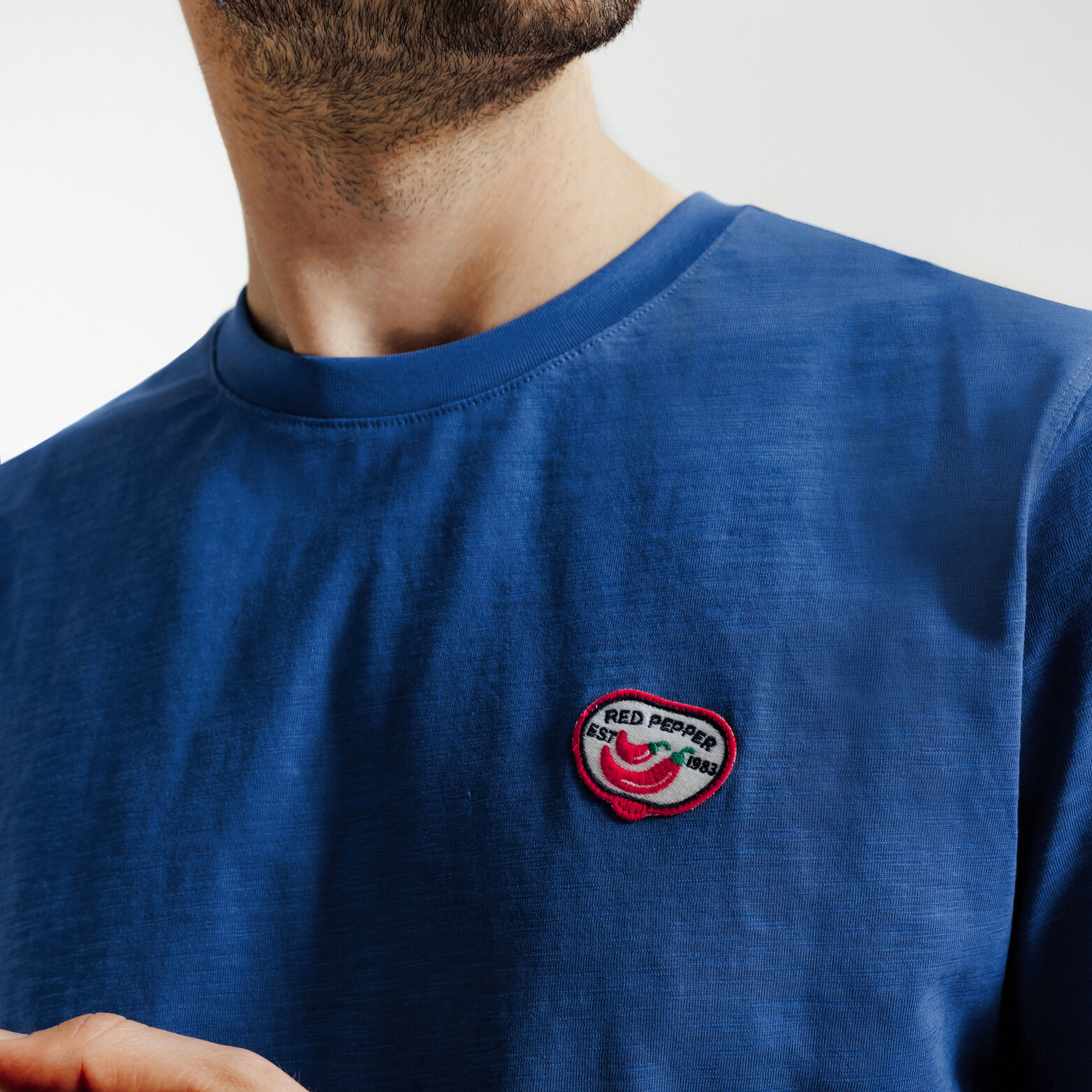 Tee shirt mati&egrave;re flamm&eacute;e broderie poitrine