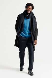 Manteau hiver long col tailleur