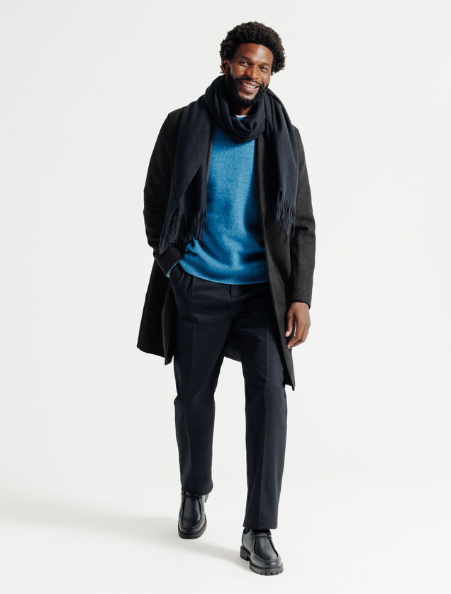 Manteau hiver long col tailleur