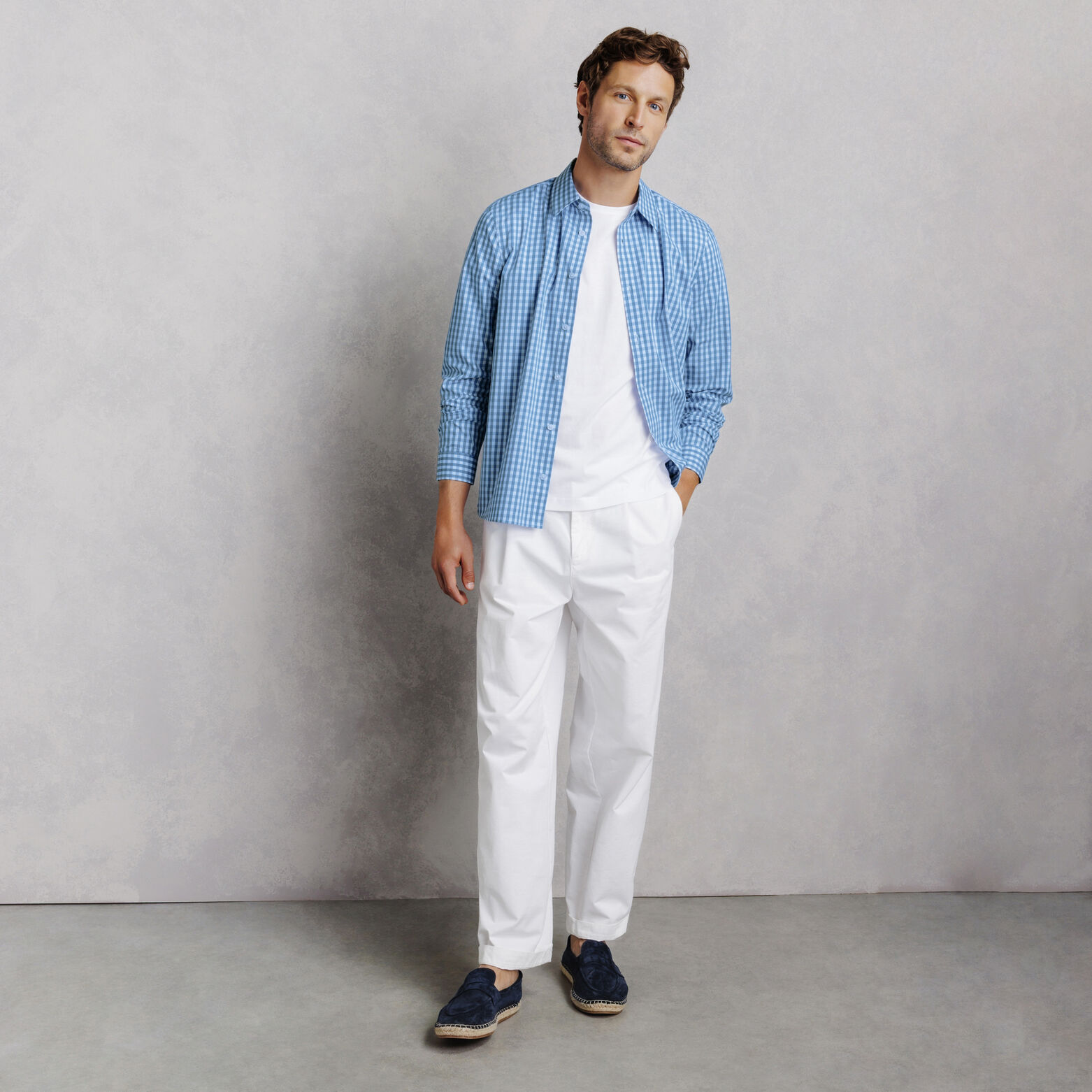 Chemise 100% coton regular &agrave; carreaux