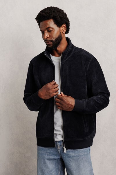 Sweat col montant zipp&eacute; en velours