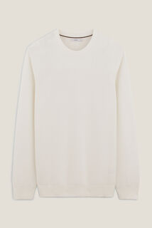 Pull col rond jeux de points fantaisie