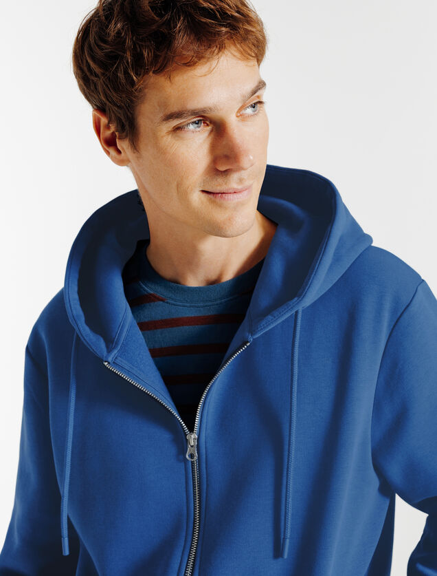 Sweater met kap en rits