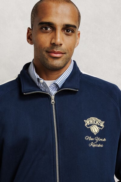 Sweat zipp&eacute; brod&eacute; New York Knicks licence NBA