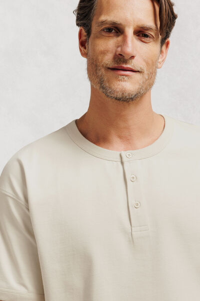Tee shirt col tunisien boxy