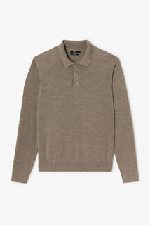 Polo en maille col boutonn&eacute; m&eacute;rinos