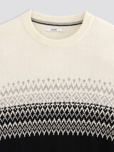 Pull col rond bandes jacquard