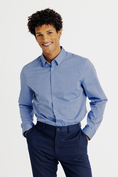 Makkelijk te strijken effen slim fit hemd