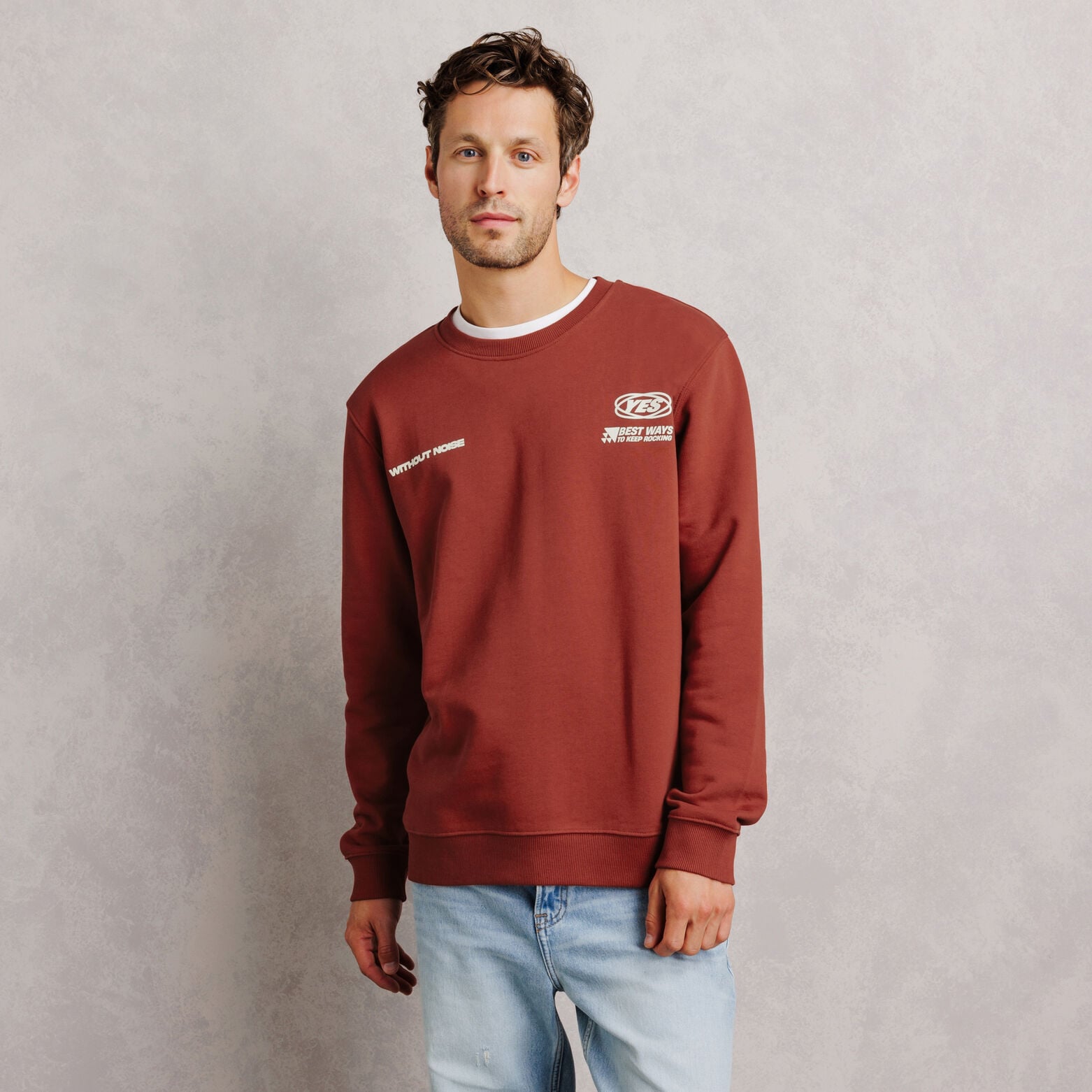 Sweat col rond imprim&eacute; devant dos