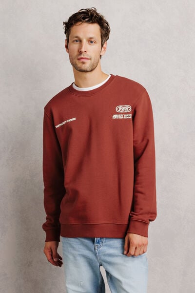 Sweater met ronde hals en print voor- en achterkan