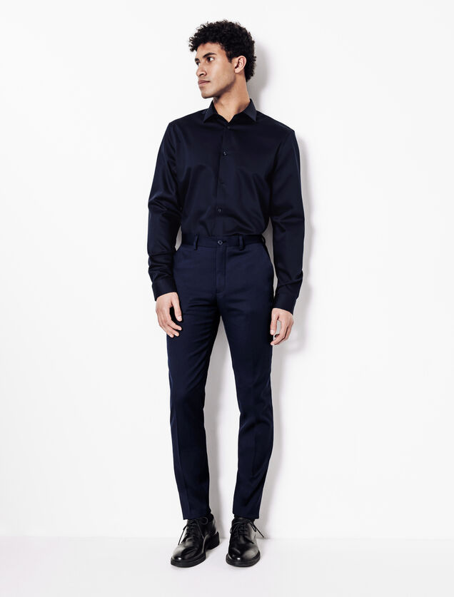 Chemise sans repassage en coton unie slim