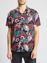 Chemise hawaienne regular à fleur viscose