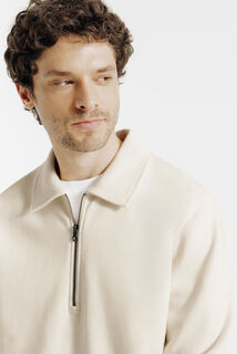 Sweat col polo zipp&eacute;