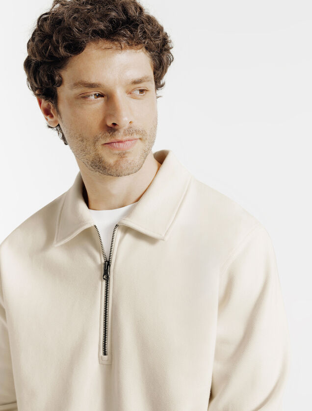 Sweat col polo zipp&eacute;