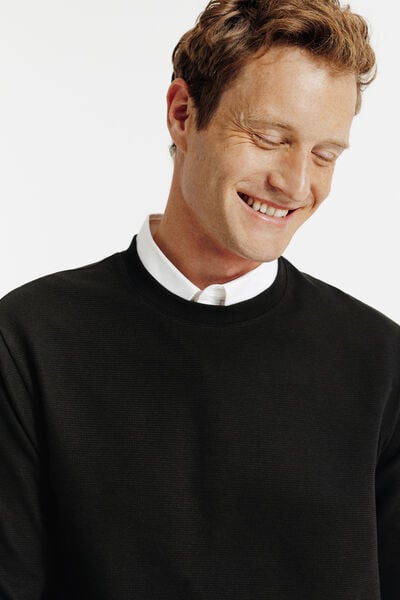 T-shirt lange mouwen in reli&euml;fstof