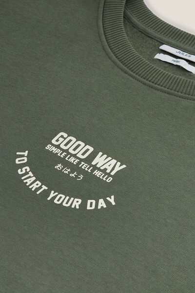 Sweater met ronde hals en print op voor-en achterk