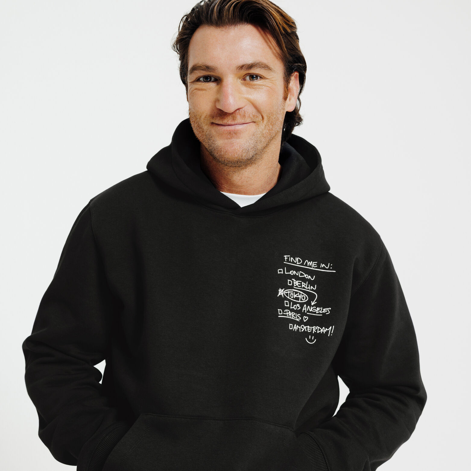 Sweat &agrave; capuche imprim&eacute; devant dos