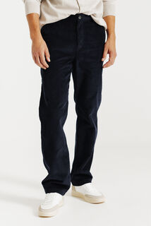 Loose fit chinobroek in fluweel