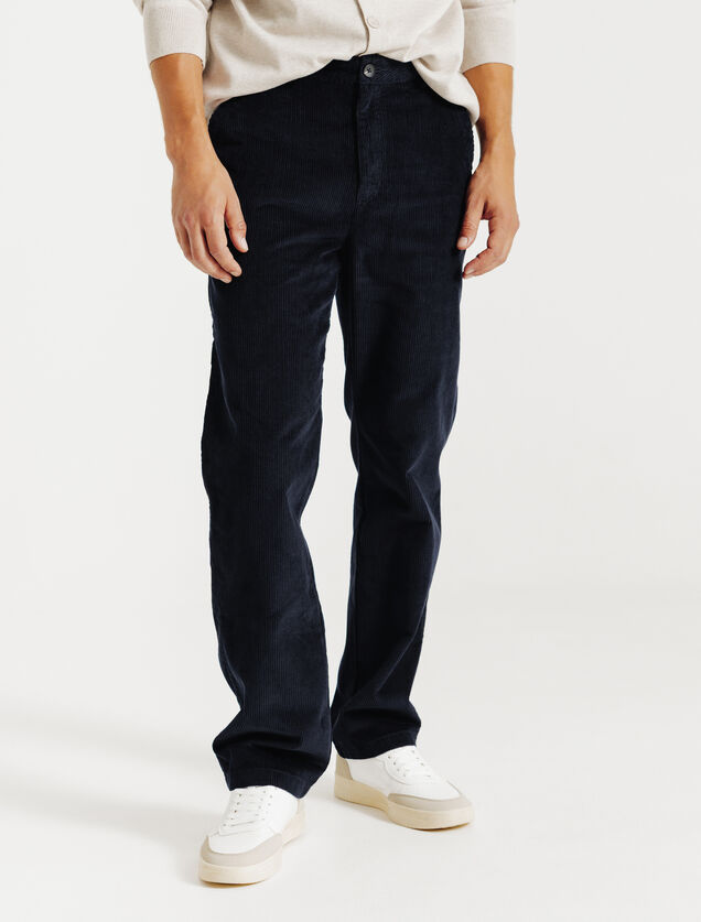 Loose fit chinobroek in fluweel