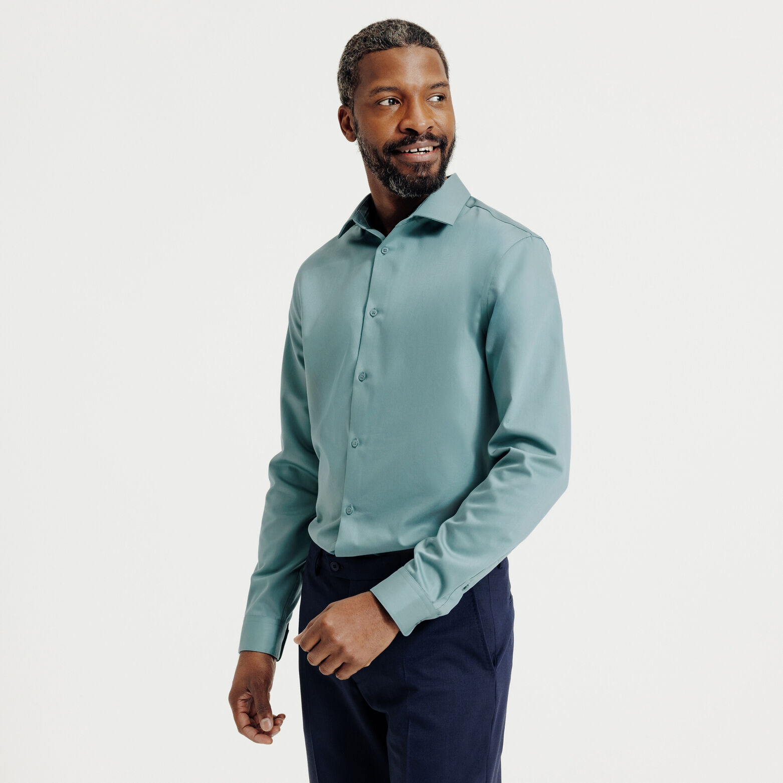 Slim effen strijkvrij hemd in katoen