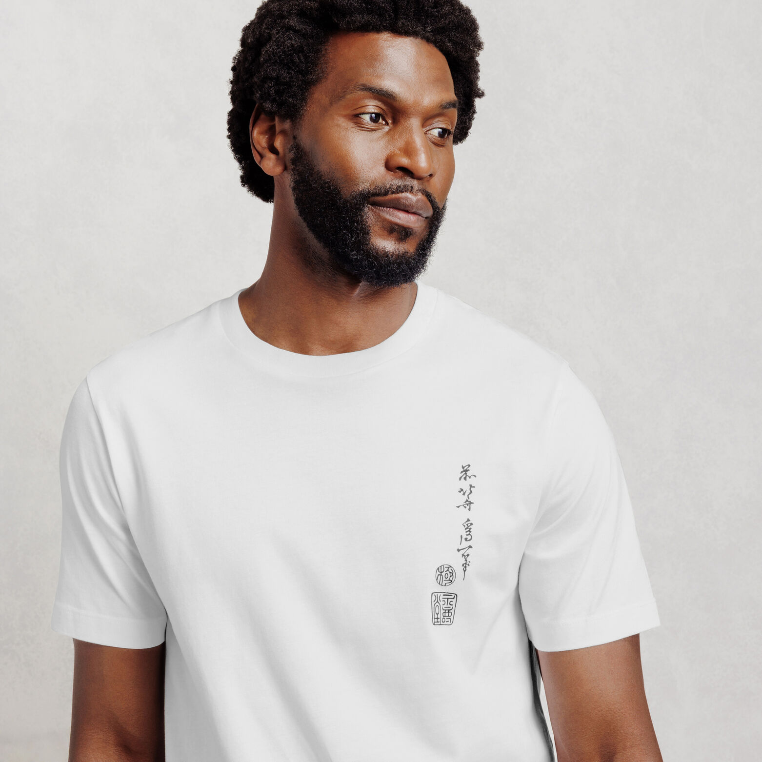 T-shirt met print voor en achter licentie Hokusai