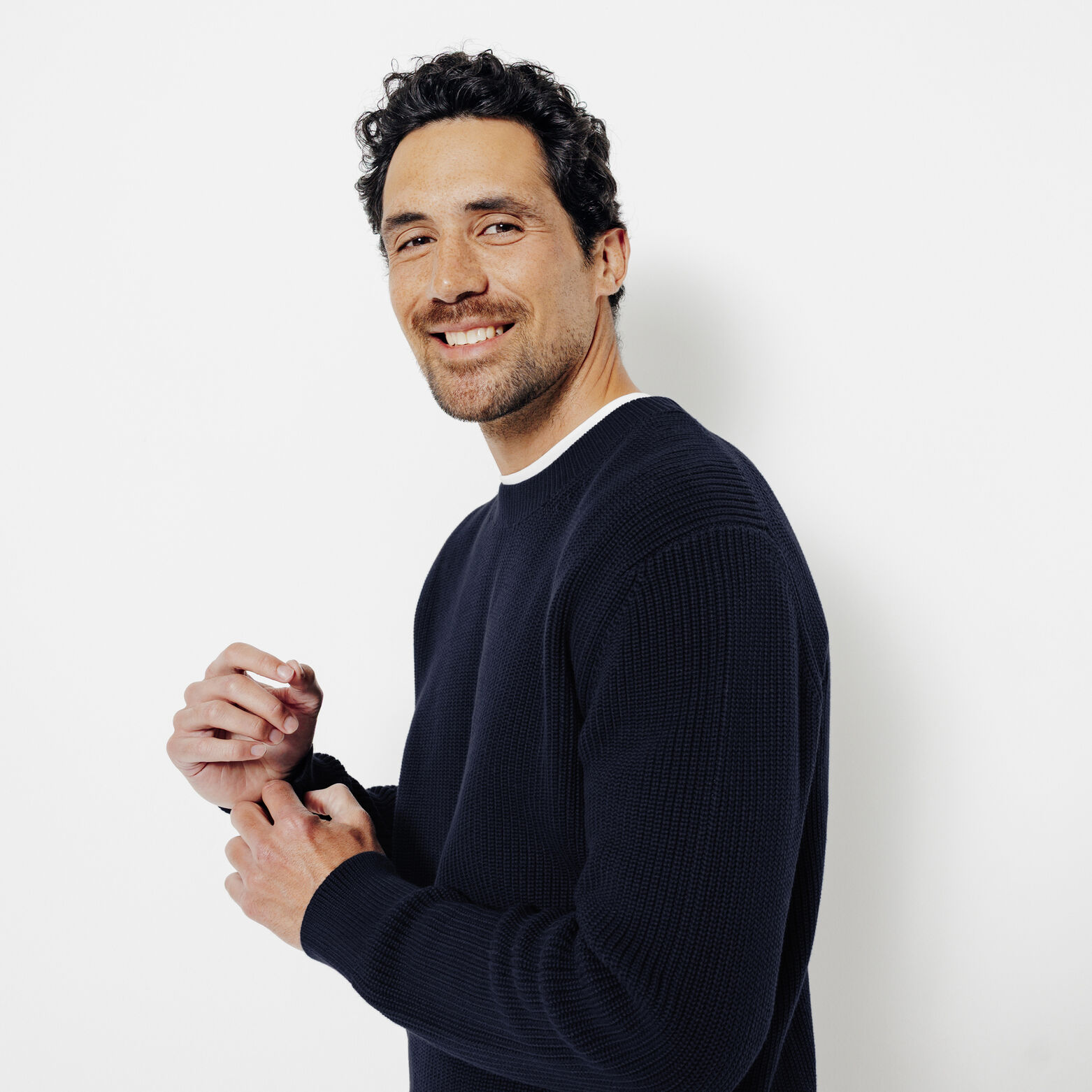 Pull col rond en côte