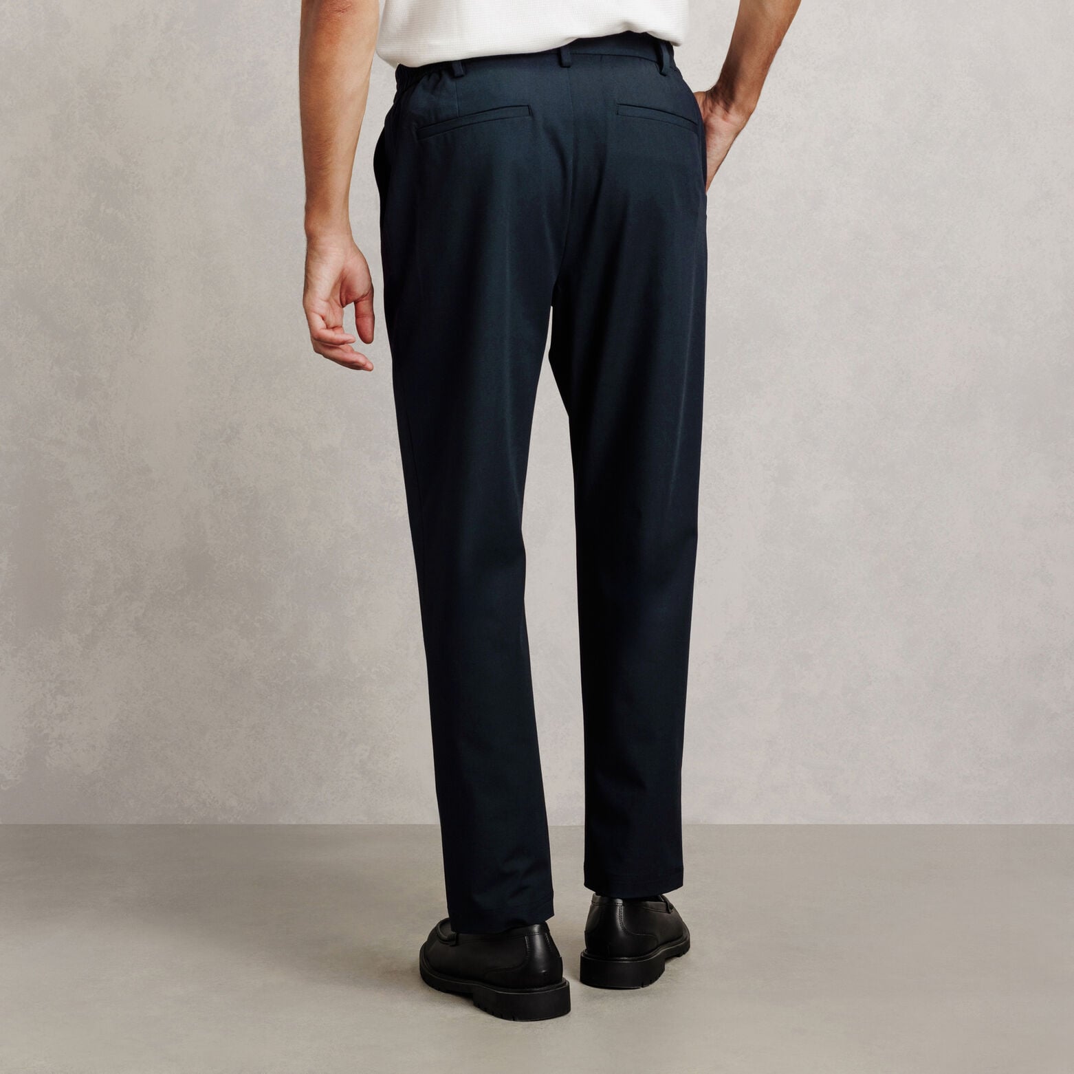 Tapered broek met half-elastische taille
