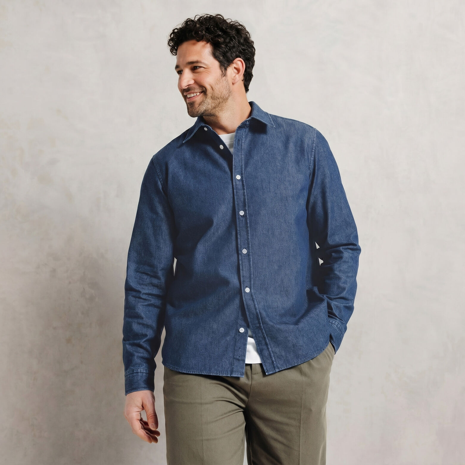 Regular fit denim hemd