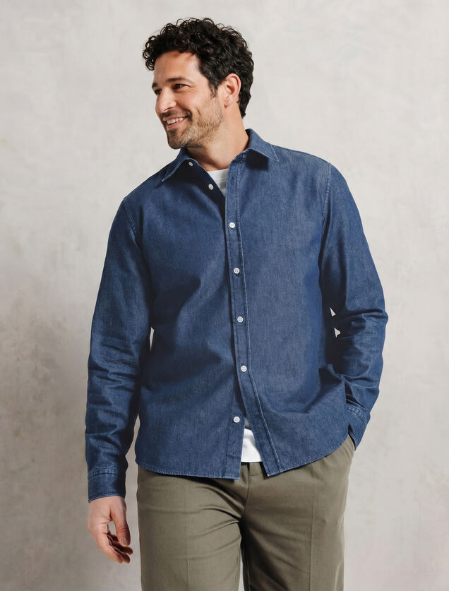 Regular fit denim hemd