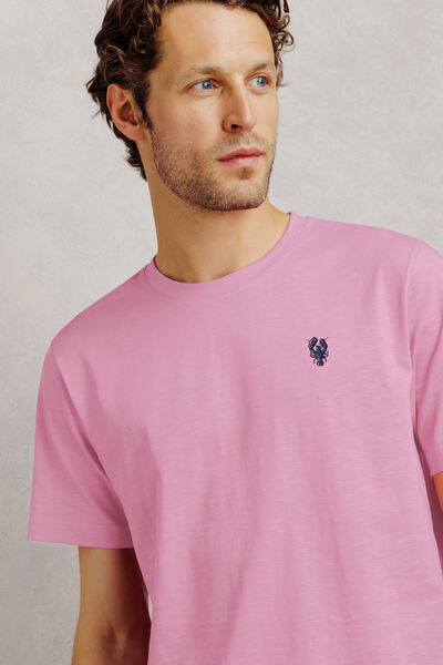Tee shirt mati&egrave;re flamm&eacute;e broderie poitrine