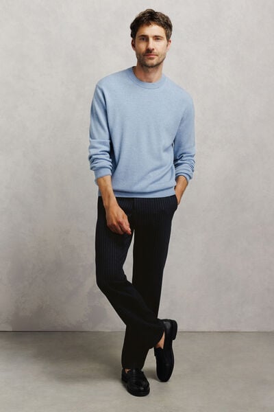 Gestreepte tapered broek met elastische taille