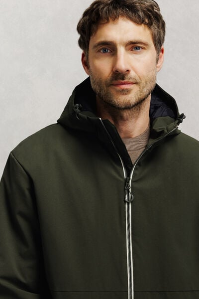 Blouson &agrave; capuche zipp&eacute;
