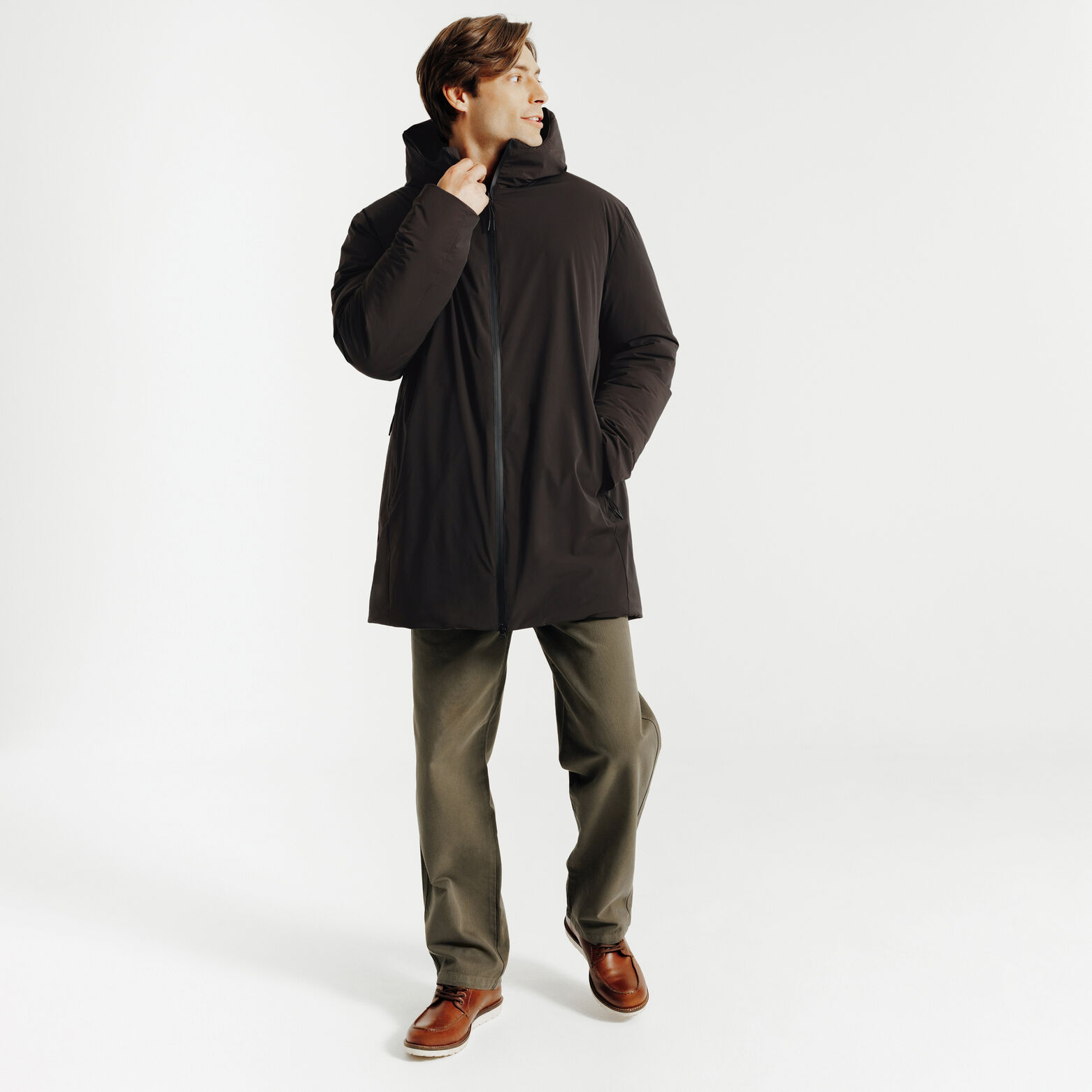 Parka longue &agrave; capuche