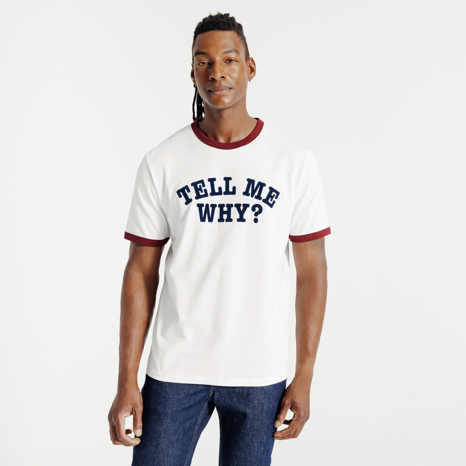 Tee shirt contrasté "Tell me why ?"
