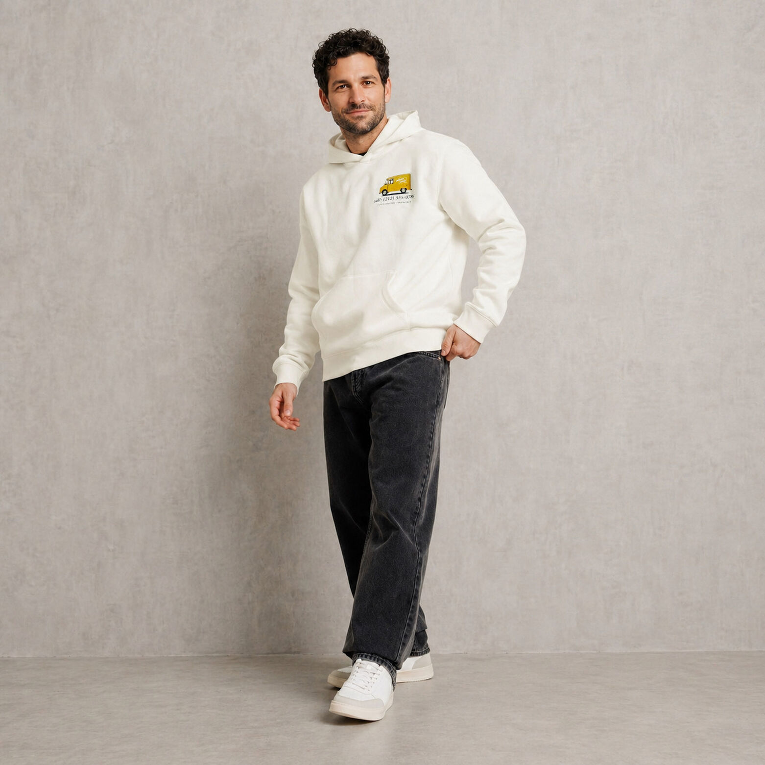Sweat &agrave; capuche imprim&eacute; devant dos