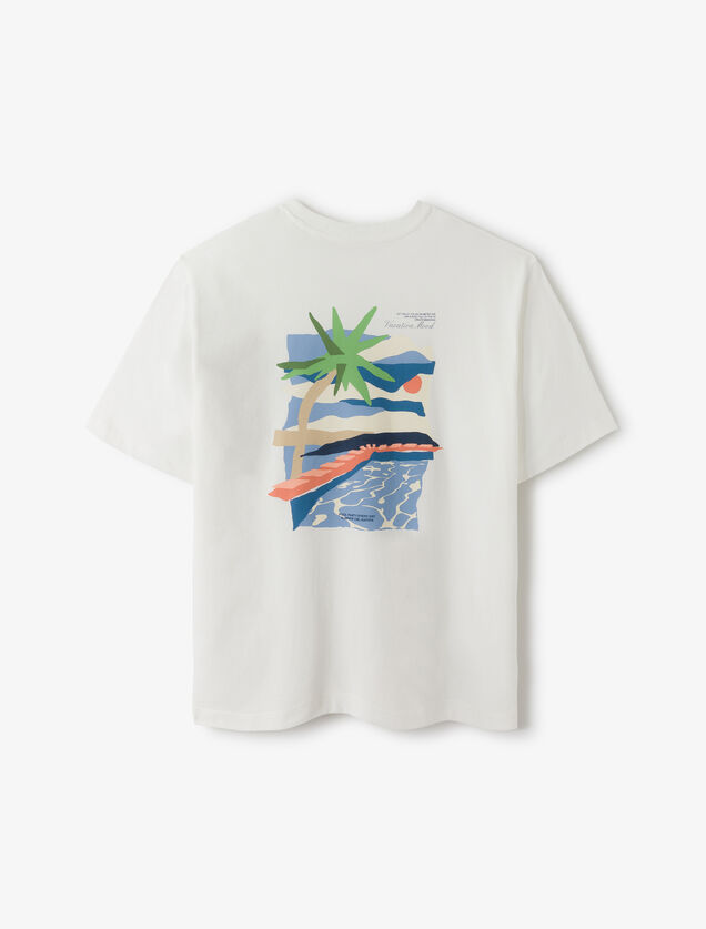 T-shirt in katoen met print voor- en achteraan