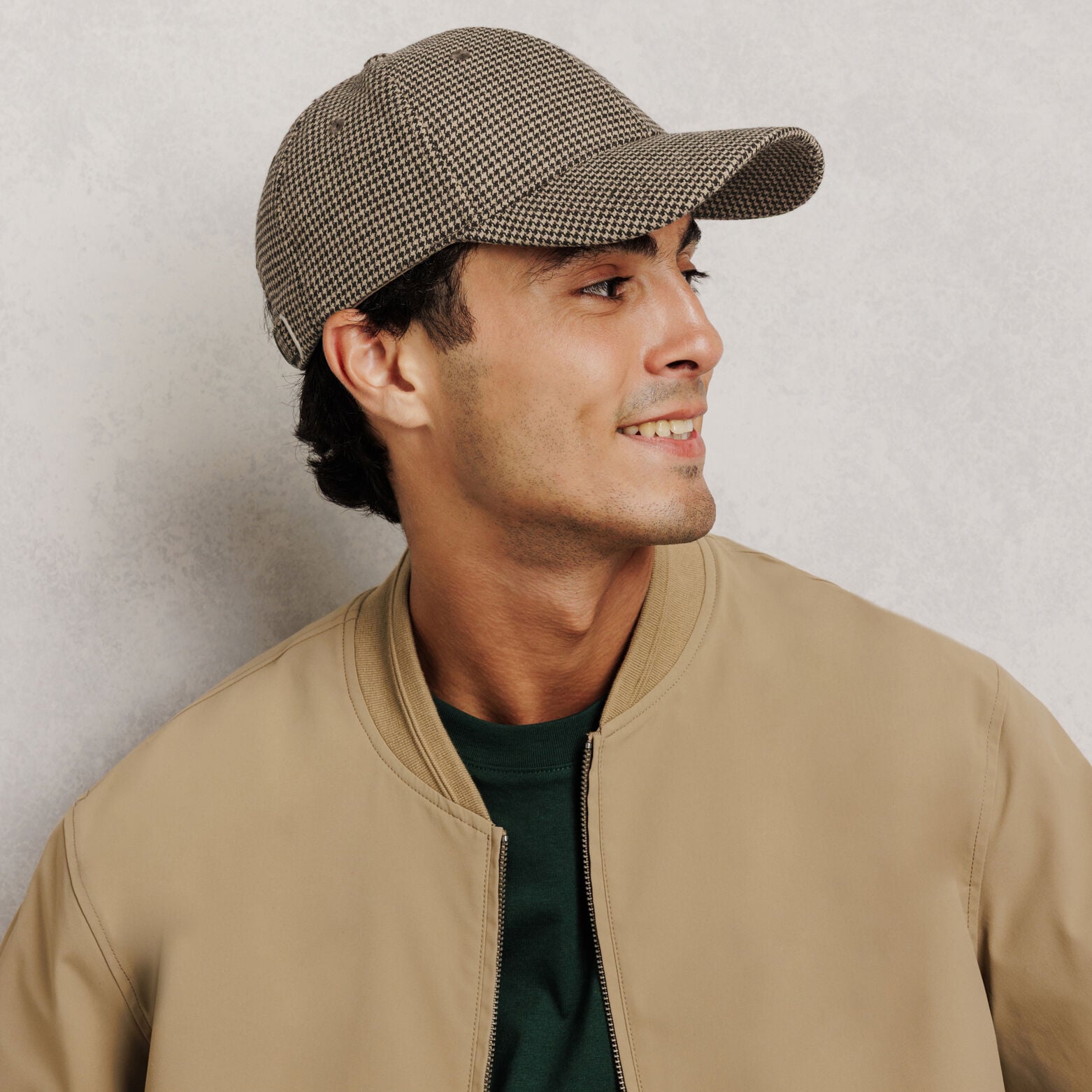 Casquette motif pied-de-poule