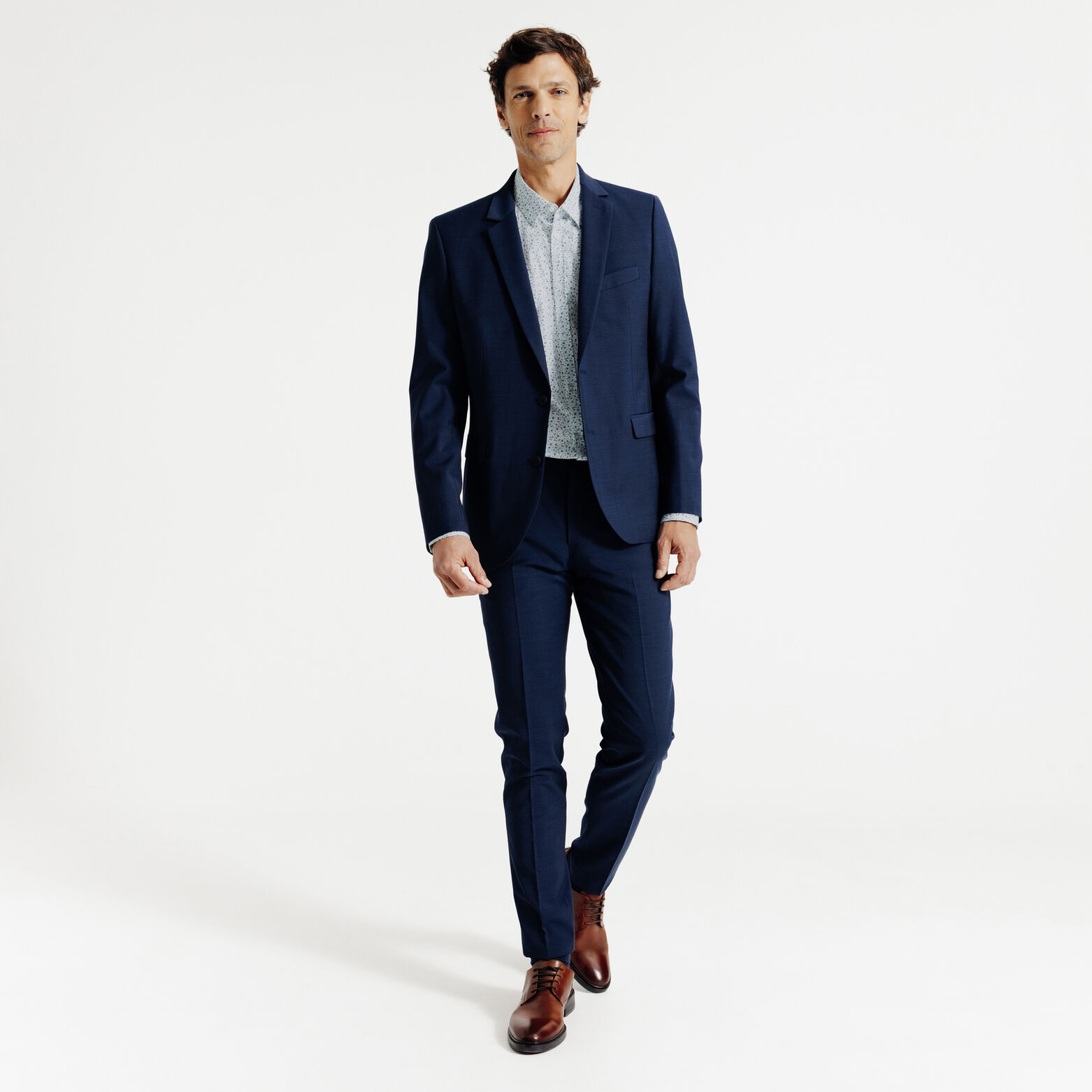 Chemise en coton imprimé floral slim