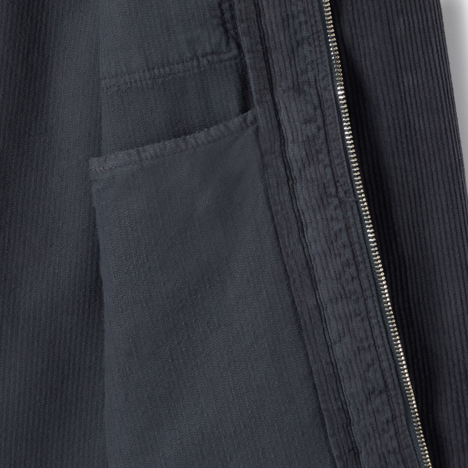 Veste zipp&eacute;e en velours col chemise