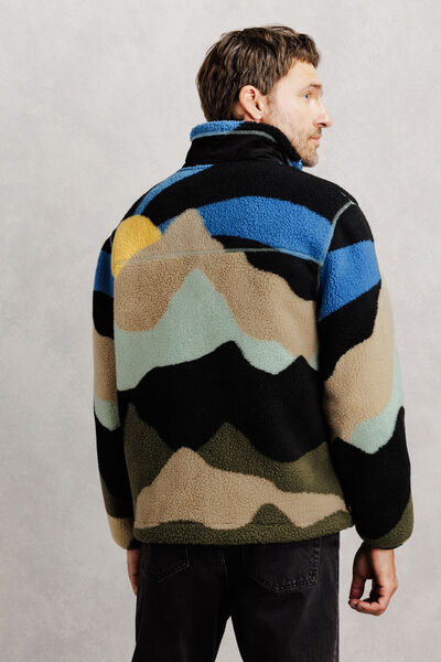 Sweat zipp&eacute; sherpa imprim&eacute;