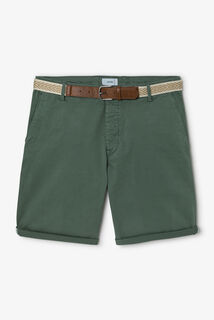Bermuda chino uni avec ceinture