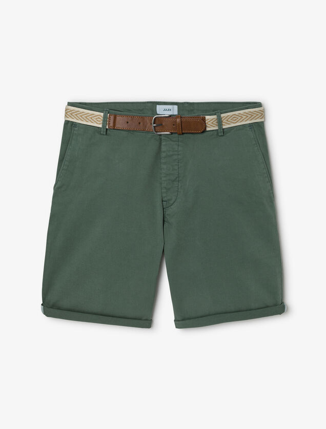 Bermuda chino uni avec ceinture