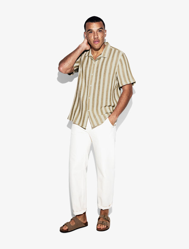 Chemisette en gaze de coton rayée