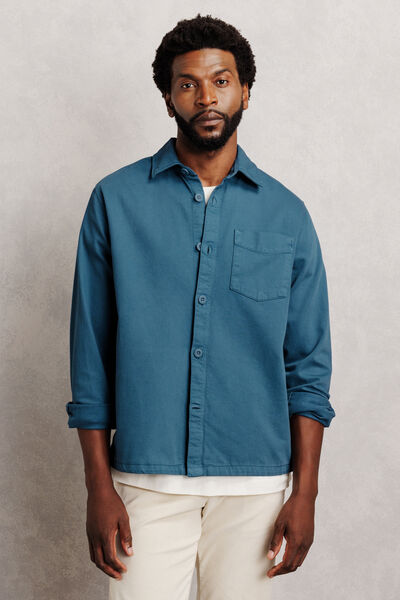 Surchemise regular col fran&ccedil;ais 100% coton