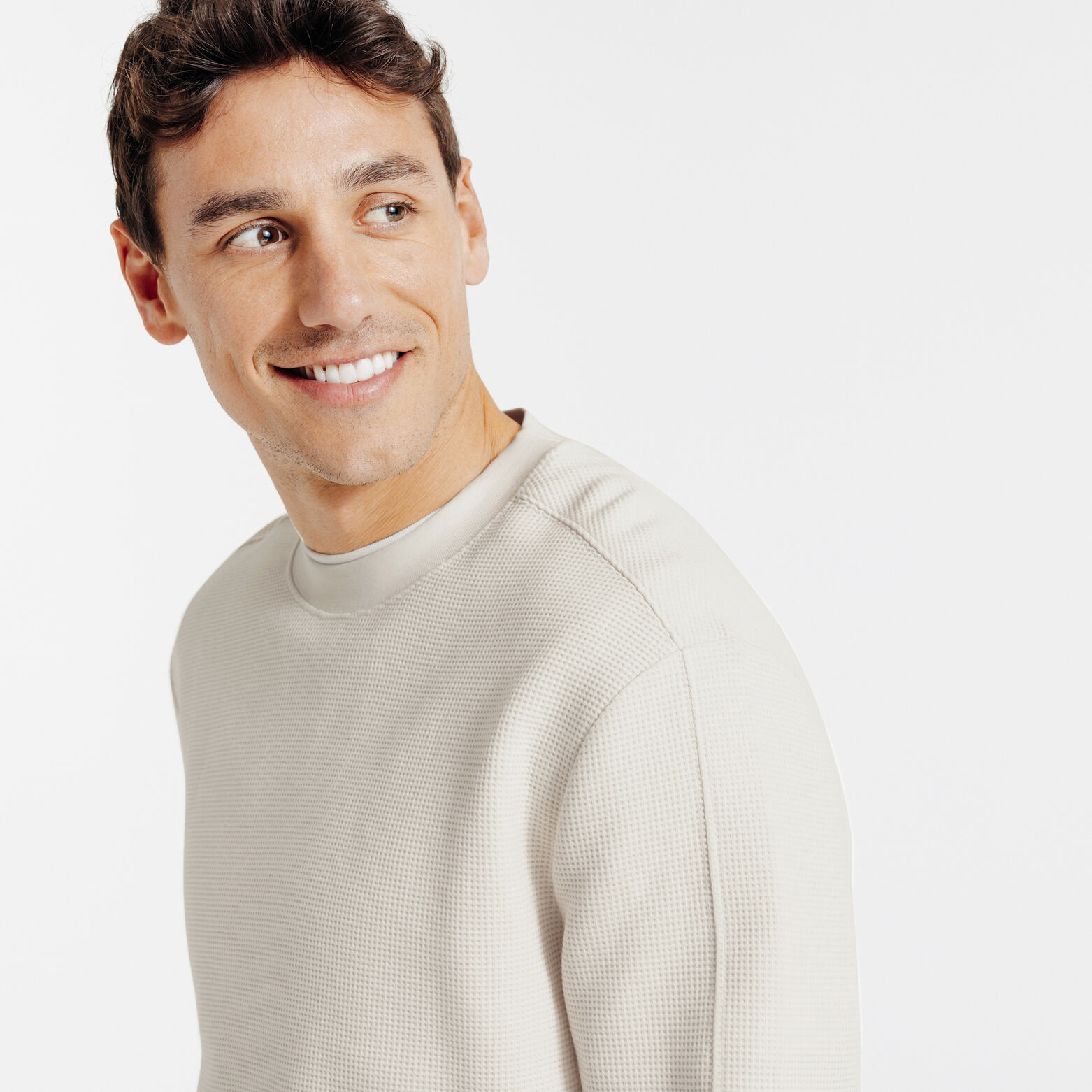 Sweat col rond gaufr&eacute;