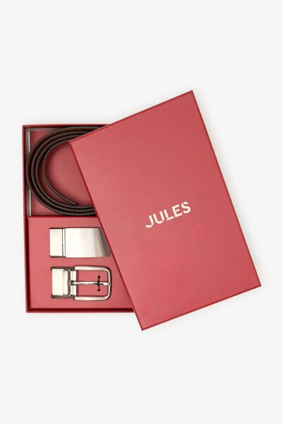 Coffret ceinture en cuir r&eacute;versible