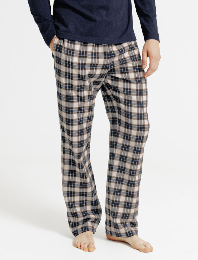 Ensemble pyjama en flanelle &agrave; carreaux