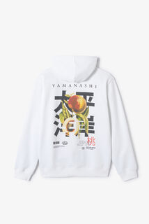 Sweater met kap en Japanse print voor-en achteraan