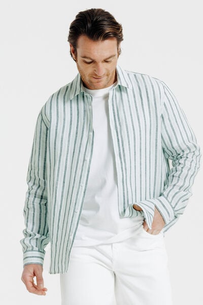 Gestreept hemd in linnen