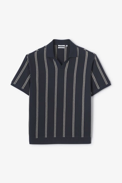 Gestreepte polo korte mouwen met resortkraag